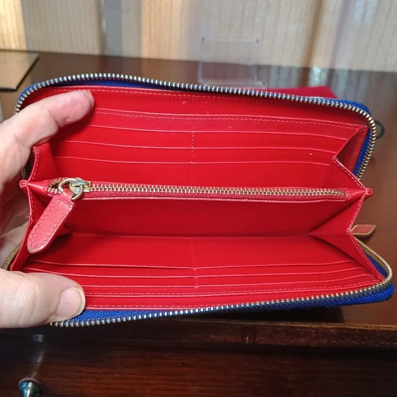 Christian Louboutin Panettone blue spiked long wallet - Picture 9 of 12